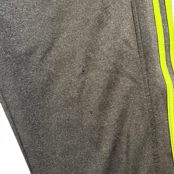 Men’s Large Adidas Sweatpants – Gray with Neon Yellow Stripes - Picture 5 of 5